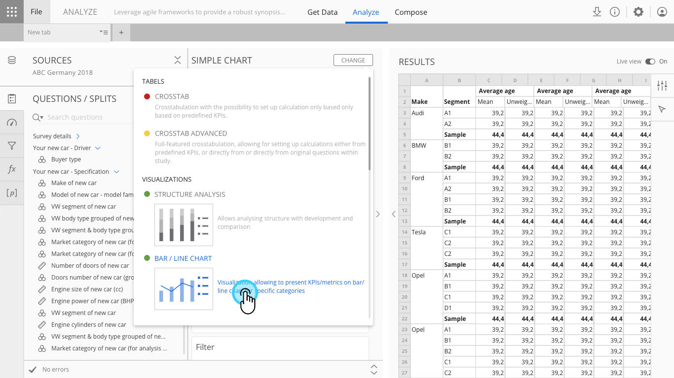 Halo reports query interface