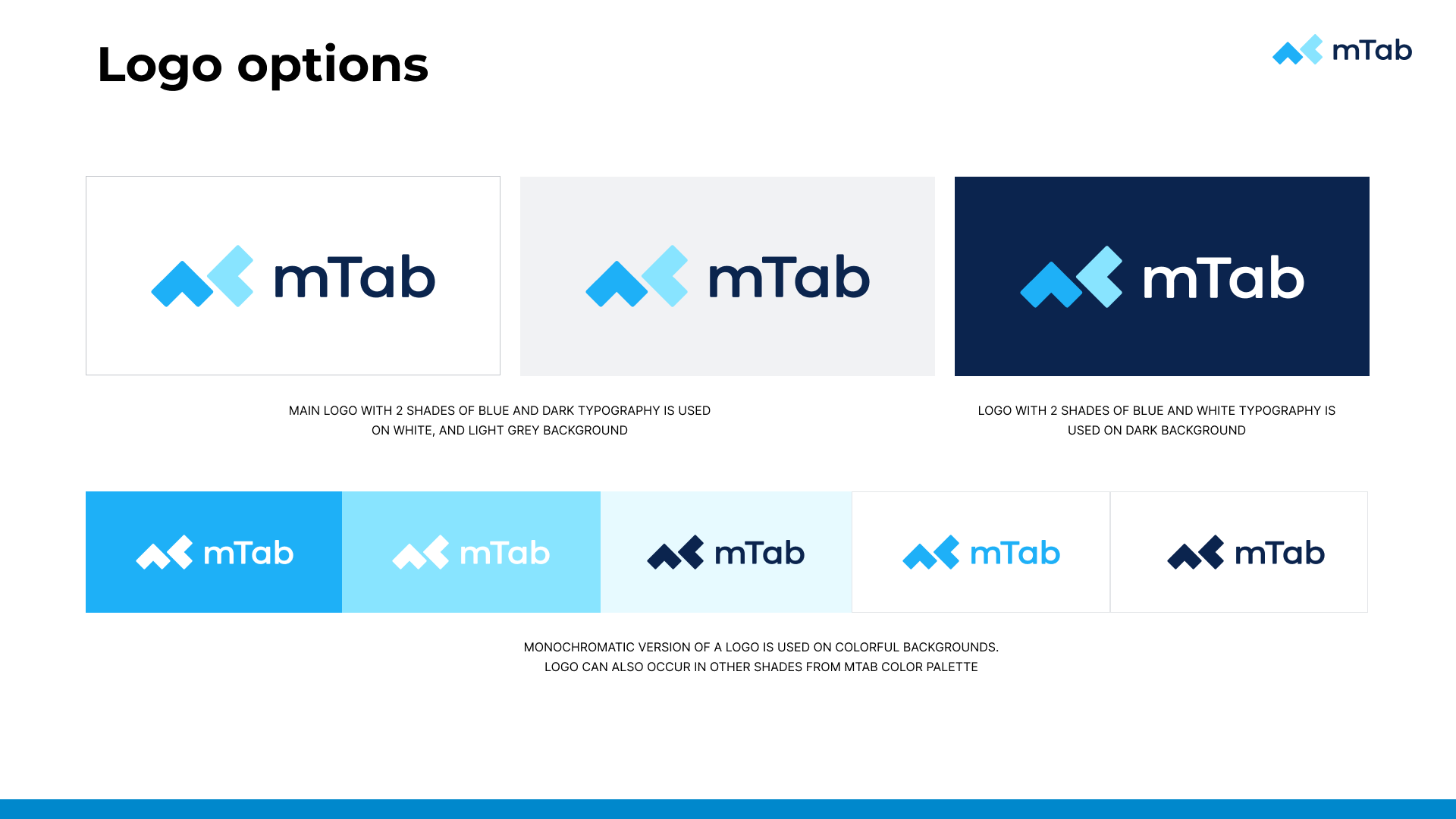 mTab logo – Different colour variants