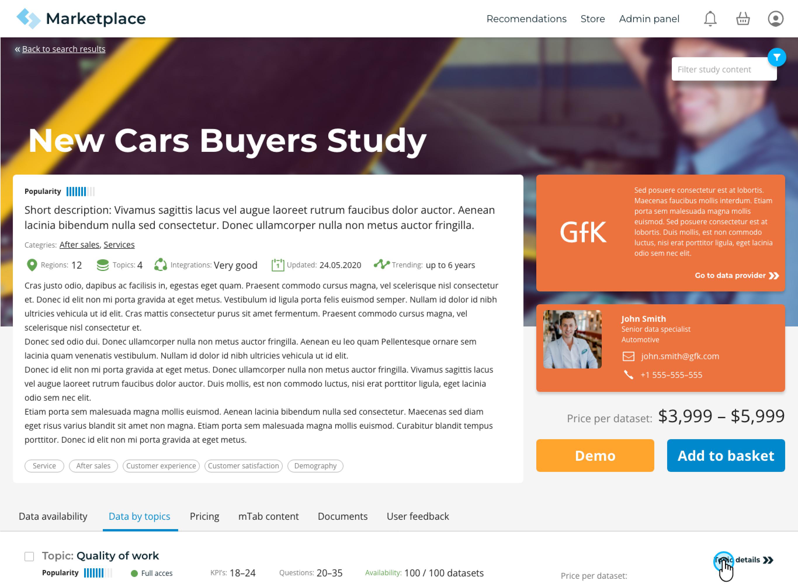 Marketplace MVP – offer lists