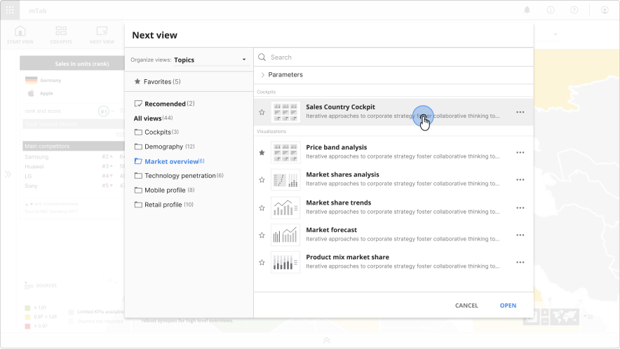Discover – Visualisation navigation