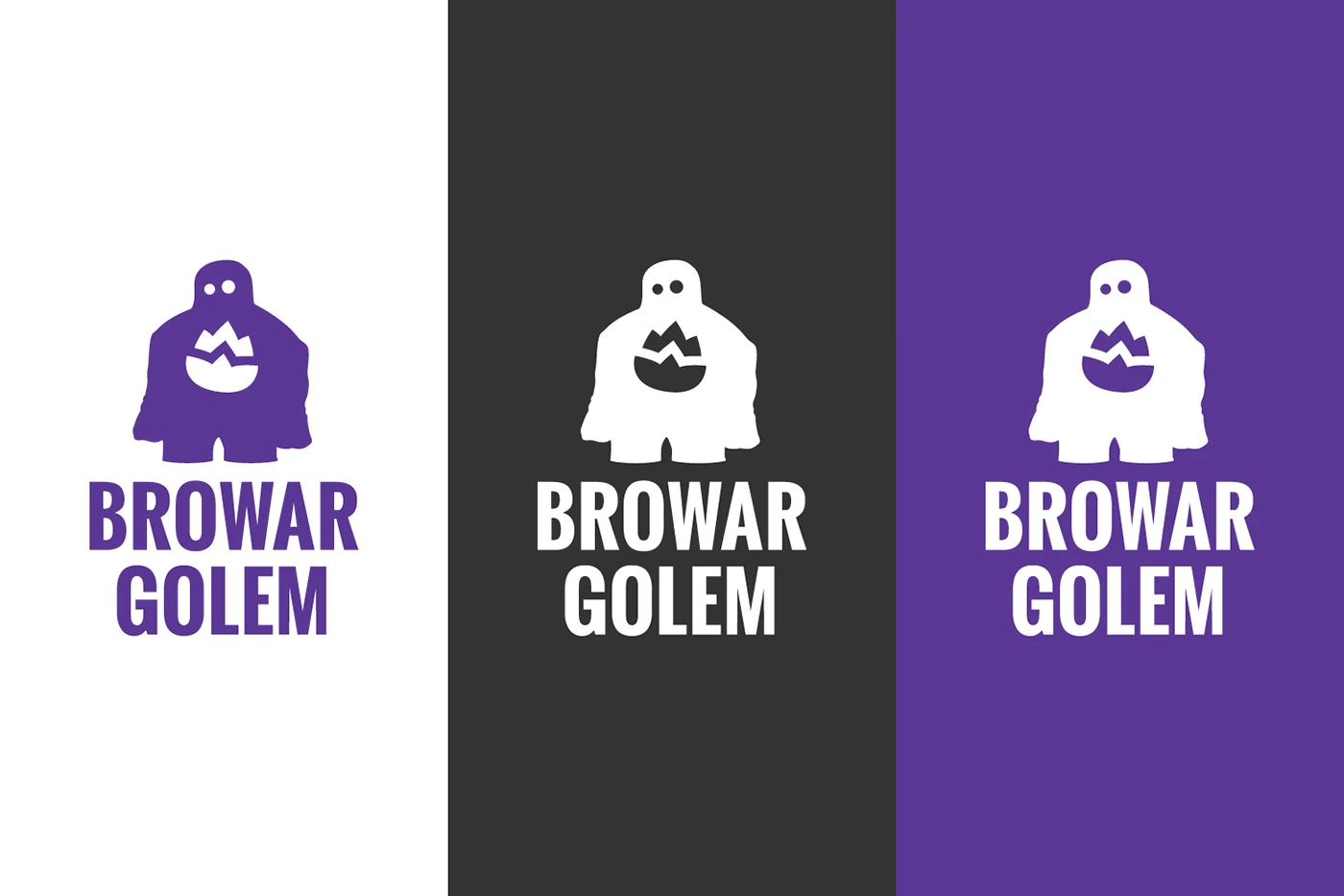 Browar Golem vertical logo variants