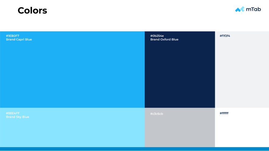 mTab branding colours